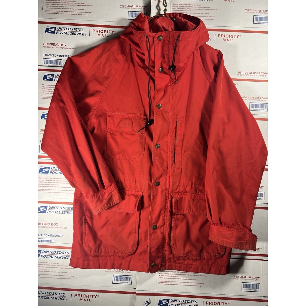 Vintage Eddie Bauer‎ Wool Lined Mountain Parka Chore Jacket Coat Men's S Red